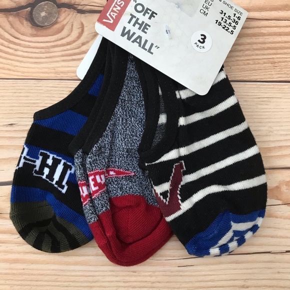 Vans Off The Wall 3 Pairs No Show Socks/Footies - Picture 4 of 12